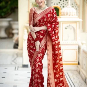 Woven Banarasi Jacquard, Art Silk Saree
